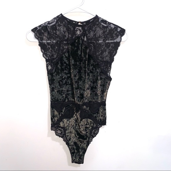 Victoria's Secret Tops - Victoria Secret Black Velvet Body Suit